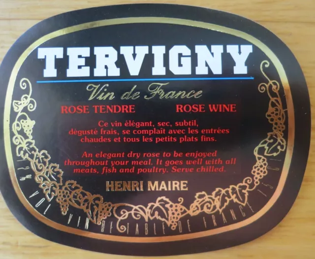 etiquettes vins FRANCE TERVIGNY Vin de France Rose Henri Maire wine labels