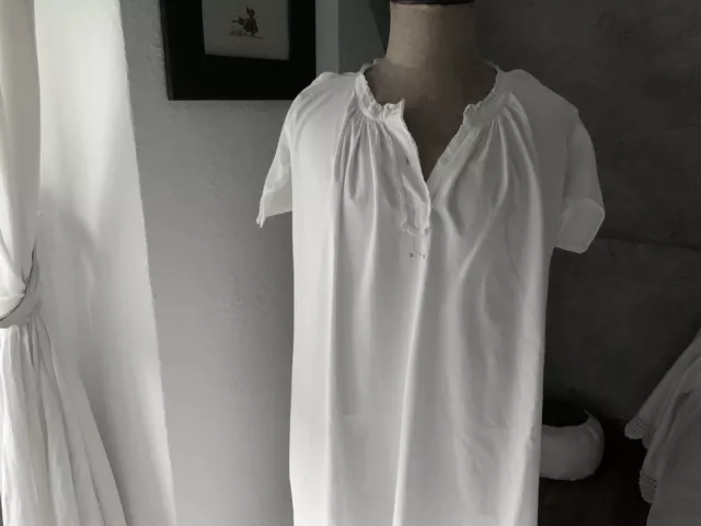 Linge Ancien Vintage Biaude Chemise De Travail De Paysan En Lin Très Épais MM