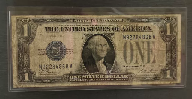 1928-A $1 Funnyback Silver Certificate Original Note # N92284868 A (T-BT)