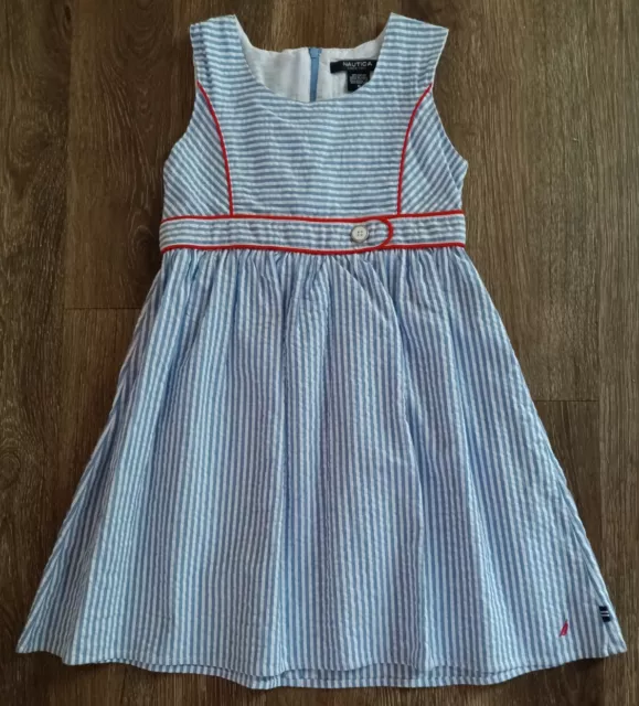 Náutica Little Girls blue stripe sundress size 6 sailing Nautical