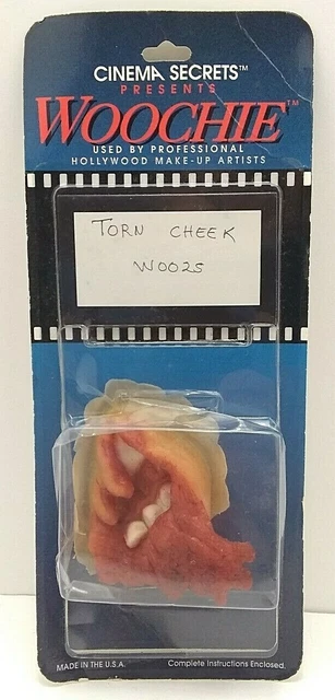 Torn Cheek Prosthetic Cinema Secrets Woochie Pro Makeup Zombie Movie Special FX