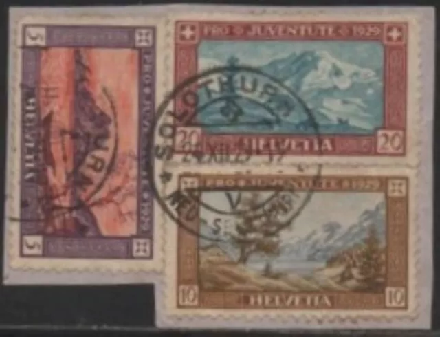 Schweiz 1929, Mi 235, 236, 237 Briefstück SOLOTHURN 24.12.29      (BD 74)