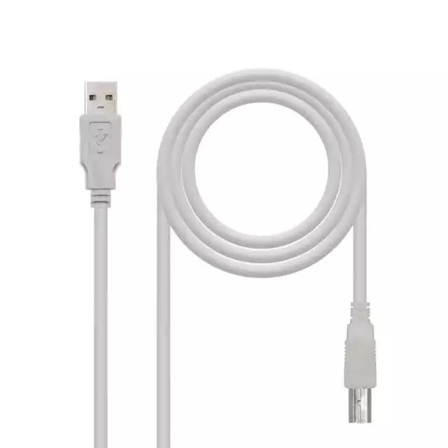 NANOCABLE Cable USB Tipo B para Impresora Escaner Disco Duro 10.01.0102-BK 1m