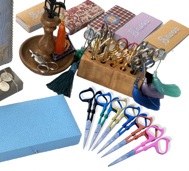 Tijeras bordadas de precisión 4,5" vintage clásicas puntiagudas rectas tijeras