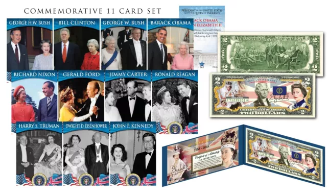 QUEEN ELIZABETH II Coronation 65th Anniversary OFFICIAL $2 Bill FREE 11-Card Set