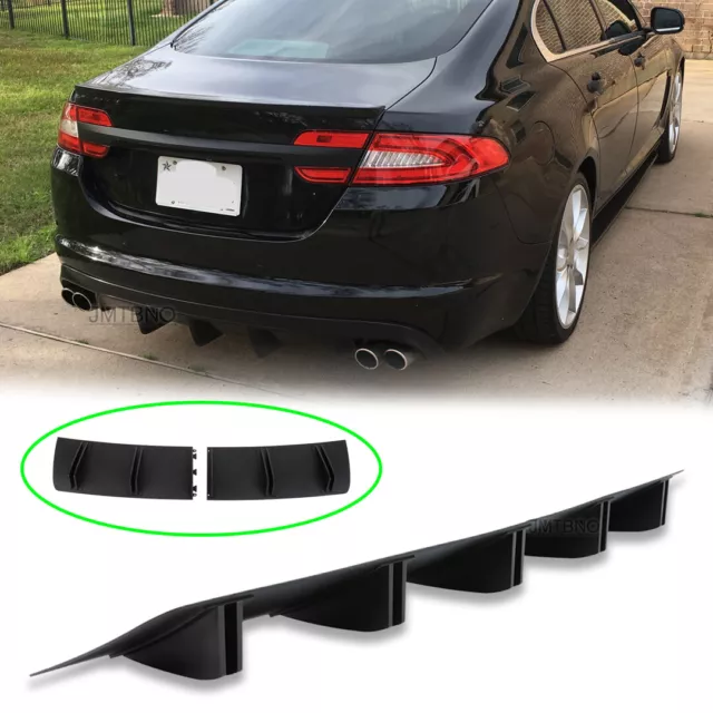 For Jaguar X250 XF XFS XFR Rear Bumper Lip Diffuser Spoiler Splitter Shark Fins