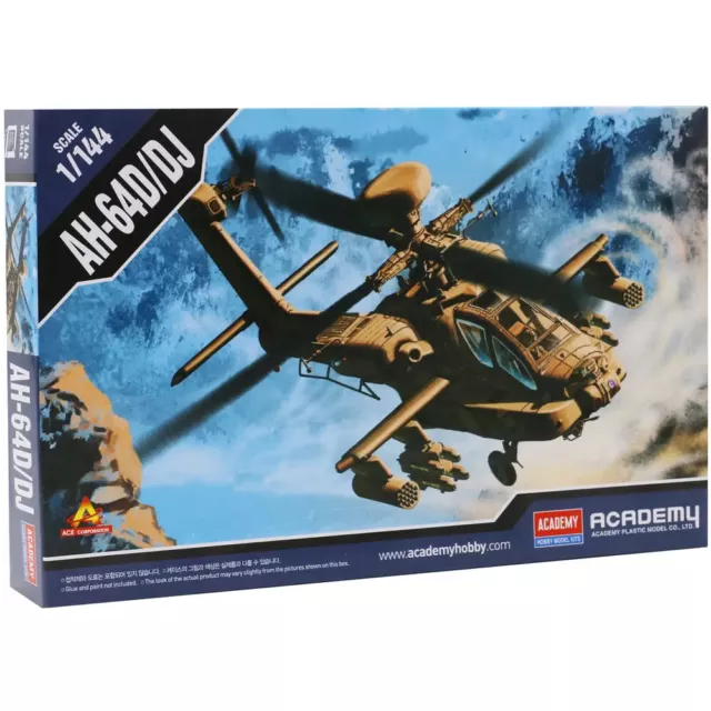 Academy Model Kit AH 64D Apache Attack Helicopter  12625 Scale 1/144