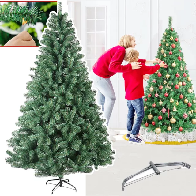7.5ft Christmas Tree Artificial Spruce Hinged Holiday Xmas Home Decor Foldable
