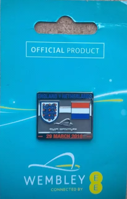 ENGLAND Vs NETHERLANDS 29TH MARCH 2016 CLUB WEMBLEY PIN BADGE