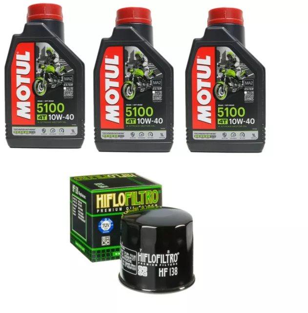 Tagliando SUZUKI DL V-STROM 650 2004-2016 3 Olio MOTUL 5100 10W40 + Filtro HIFLO