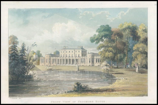 c1820s Antique Aquatint FROGMORE HOUSE Windsor Berkshire by Ackermann (AF134)