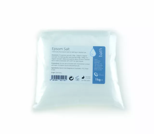 Bittersalz 1 kg - 100 % LEBENSMITTELQUALITÄT - Magnesiumsulfat