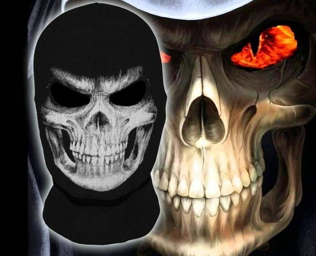 Sturmhaube Maske Totenkopf Schädel Tod Sensenmann Motorrad Biker BMX Halloween 6