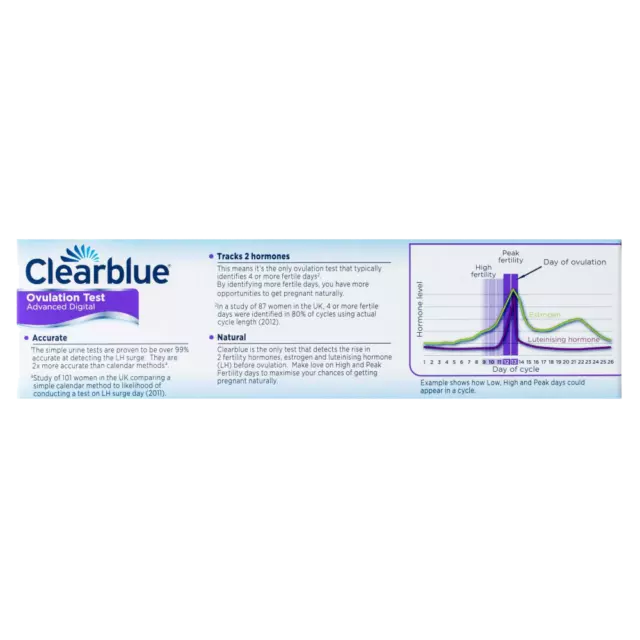 Kit de prueba de ovulación digital avanzada Clearblue 10 pruebas indicador hormonal dual 2