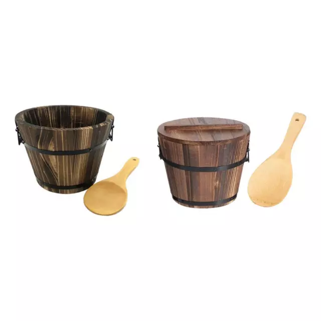 Wooden Rice Bucket, Steamed Rice Barrel, Multipurpose Rice Storage Bucket for