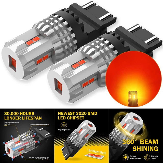 AUXITO LED 3157 Red Power Hi Brake Stop Tail Parking Light Bulbs for Ford F-150