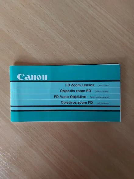 Canon Bedienungsanleitung - FD-Vario-Objektive - Sehr guter Zustand