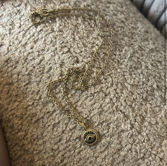 Judith Ripka 14K Goldplated Sterling Silver Sapphires Evil Eye Pendant Necklace