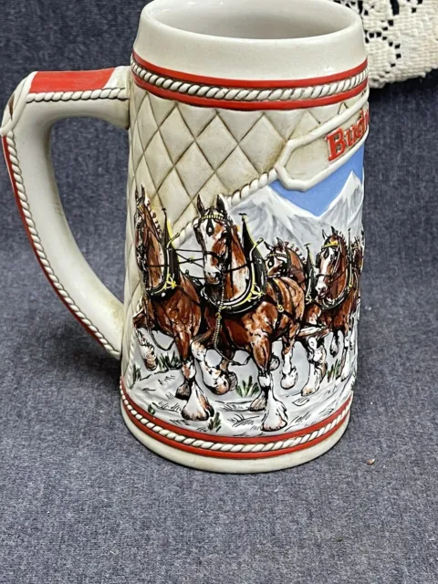 Retro Budweiser Anheuser Busch 1985 Limited Edition A Series Holiday Beer Stein