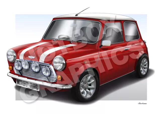 Austin Mini Morris Mini  Print - Personalised Illustration Of Your Car