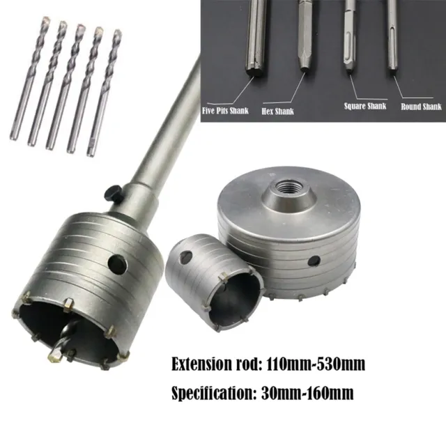 Diamond SDS PIUS Core Drill Bit Set Hole Saw Cutter for Concrete Brick 30~120mm