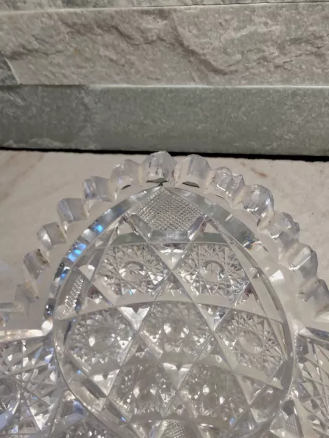 American Brilliant Oval Cut Glass Bowl 8