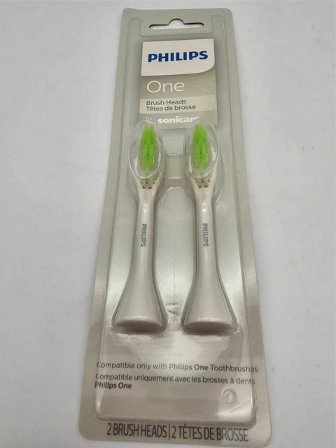 Philips One by Sonicare, 2 cabezales de cepillo, nieve, BH1022/07 - PAQUETE DE 2