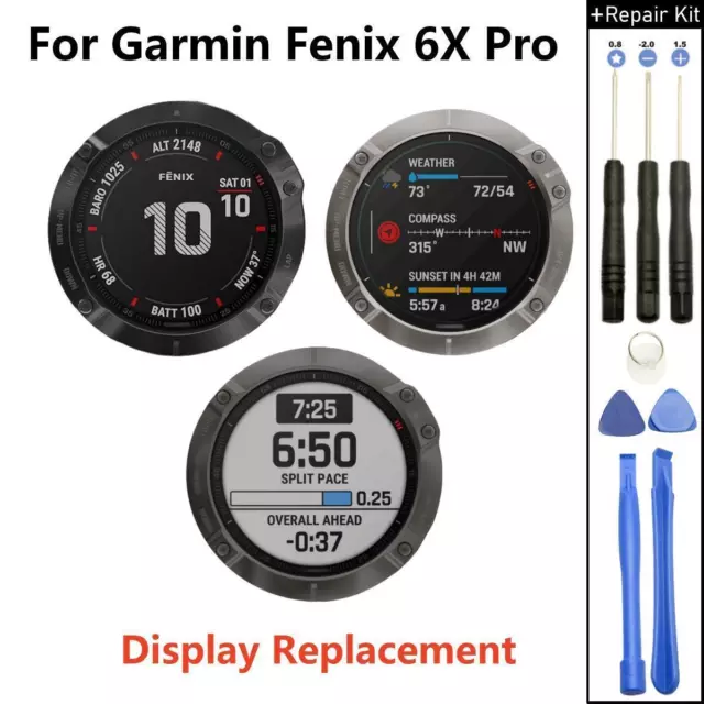 Screen For Garmin Fenix 6X Pro GPS Sport Watch LCD Display Glass Replacement NEU