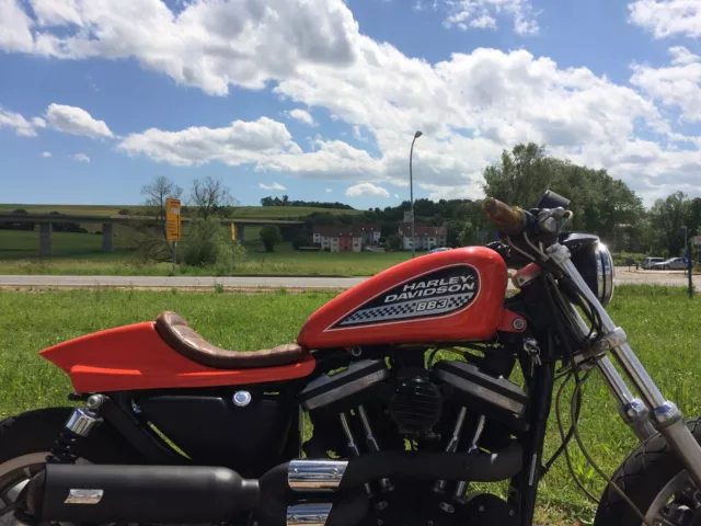 Harley Davidson Sportster 883 R Cafe Racer Tracker Umbau Einzelstück Auspuff BSL