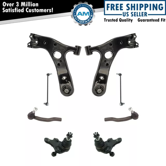 8 Piece Suspension Kit Lower Control Arms w/ Ball Joints Sway Bar Links Tie Rods