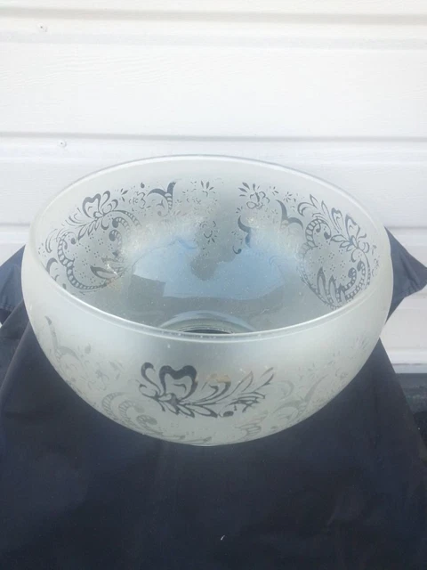 Antique Acid Etched Gas Oil Lamp Shade Victorian Sconce Light Floral 4" Fitter