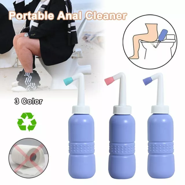 Portable Hand-held Bidet Bottle Spray Nozzle for Outdoor Travel Anal Cleaning DM