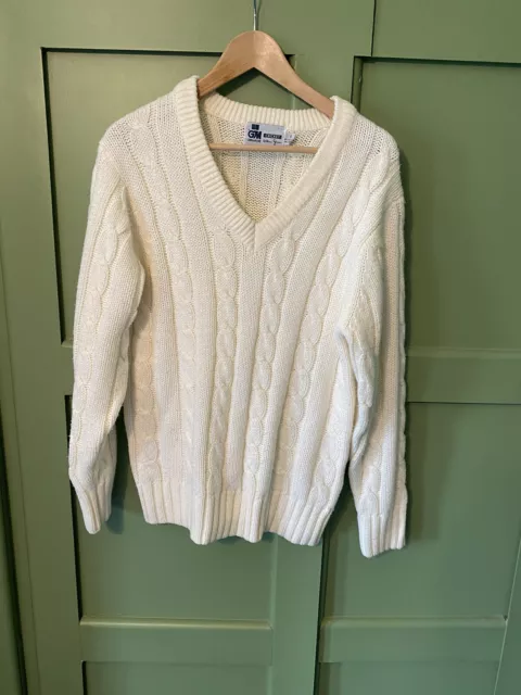 GM Gunn And Moore Long Sleeve Cable Knit Cricket Jumper. Small
