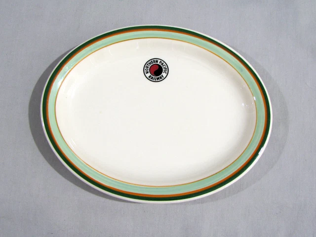 Northern Pacific Railroad China Oval Platter - 7 1/8" - Shenango