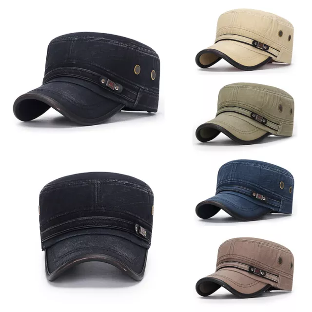 Army Cadet Cap Men Women Casual Wide Brim Cap UV Sun Protection Military Hat AU