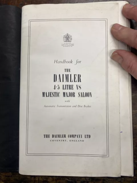 Manuale proprietari Daimler Majestic Major berlina 4,5 litri V8 2