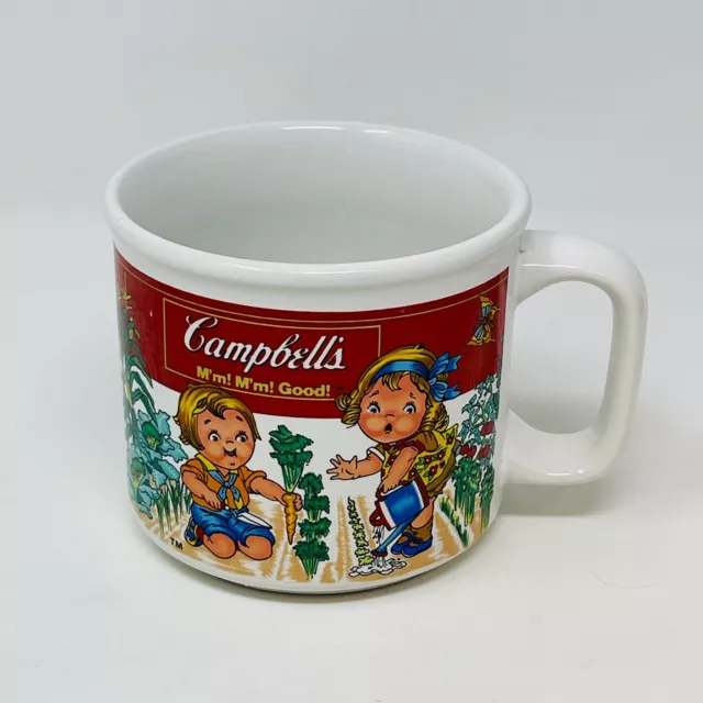 Campbell's Soup Coffee Mug Vegetable Garden Children Carrots Planting 1997 NEW