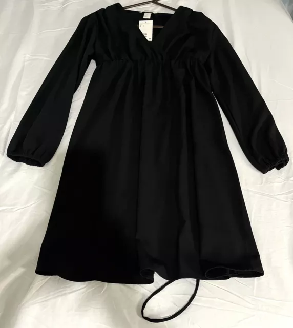 H & M MAMA Maternity Dress Long Sleeve Black Small