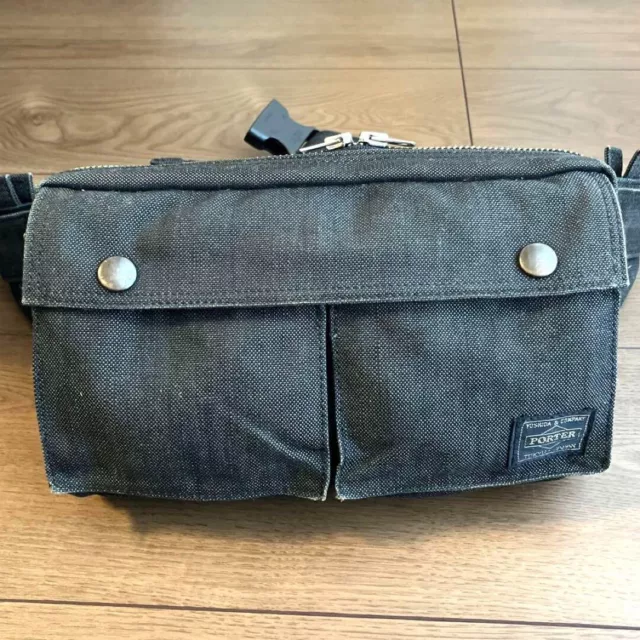 PORTER Yoshida Kaban Waist Pouch Waist Bag Smoky Black from Japan
