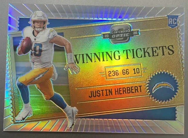 2020 Panini Contenders Optic Winning Tickets Rookie Justin Herbert silver prizm
