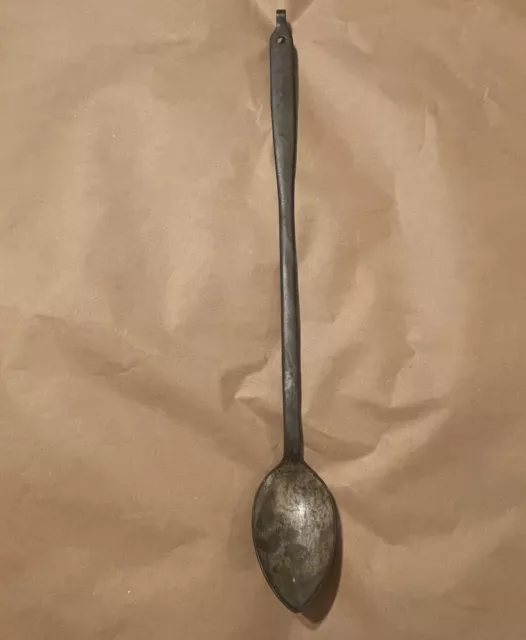 Antique 19th Century Wrought Iron Fireplace Hearth Spoon Tasting Ladle