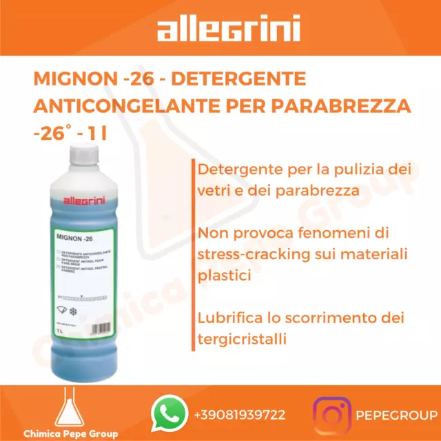 MIGNON-26 12x1L Allegrini - DETERGENTE ANTICONGELANTE per PARABREZZA -26°