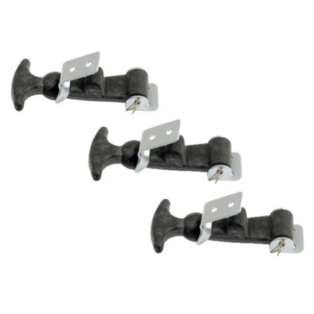 Brand New (3) Rubber Hood Hold Down Latch Assy Hardware & T-Handle Grips
