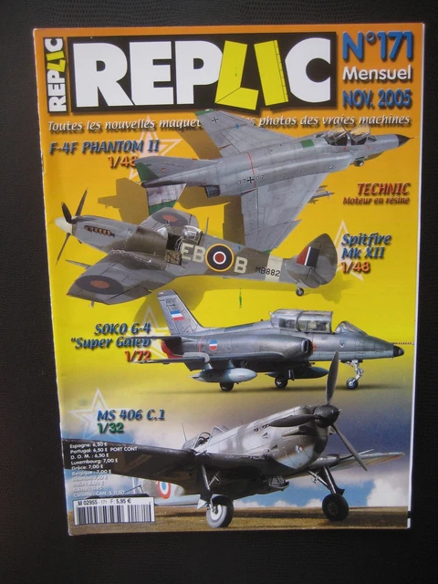 REPLIC n° 171 - MORANE MS 406NC1 - SOKO G-4 SUPER GALAEB - SPITFIRE MK XII
