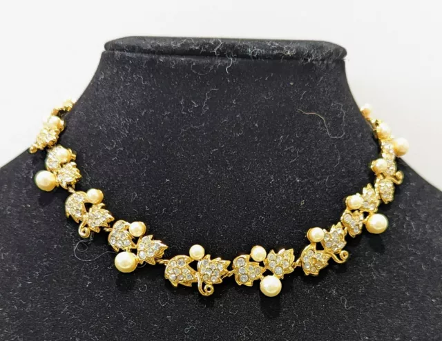 Couture Vtg St. John Swarovski and Mallorca pearls Chocker #36