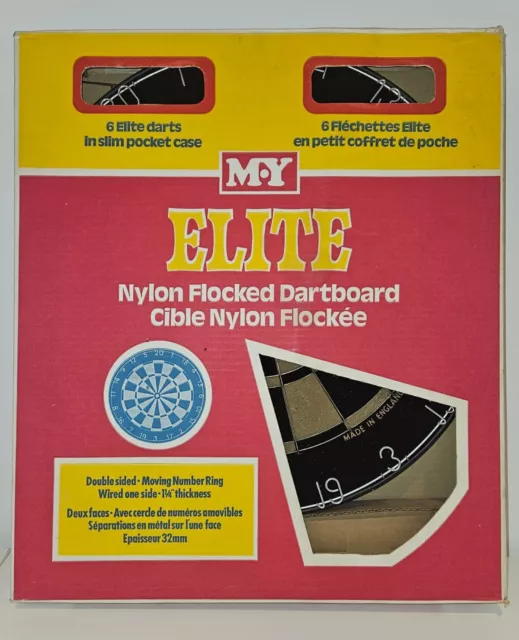 Vintage MY Elite Nylon FLocked Dart Board One Side Unused Very Good FREE POSTAGE