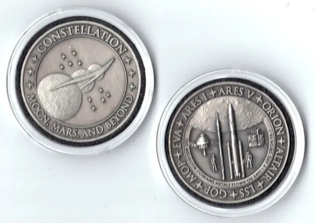 Nasa Orion Altair Lss Gop Mop Eva Ares 1 & Ares V Flown Metal Medallion-Coin 2
