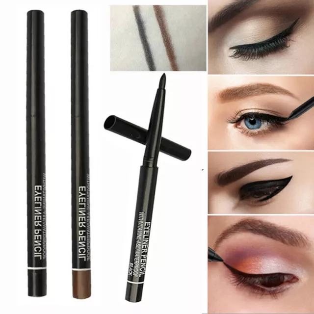 Schwarz / Braune Liquid Lidstrich Stift Wasserfest Eyeliner Makeup Beauty *