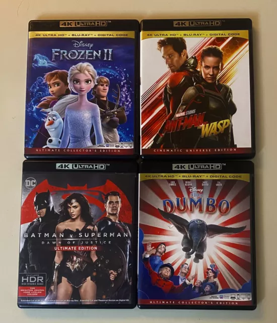 4K Ultra HD Blu-Ray Lot Of 4 - Frozen II Dumbo Batman Antman