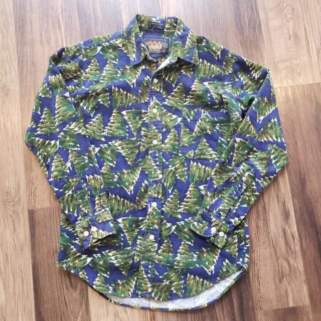 Vintage RALPH LAUREN CHAPS FLANNEL CHRISTMAS TREE SHIRT MENS Small
